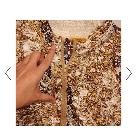 Ruby Rd. Brown and White Patterned Puffer Jacket - Picture 4 of 4